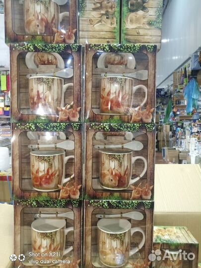 Кружка +ложка+блюдце в подарочной упаковке