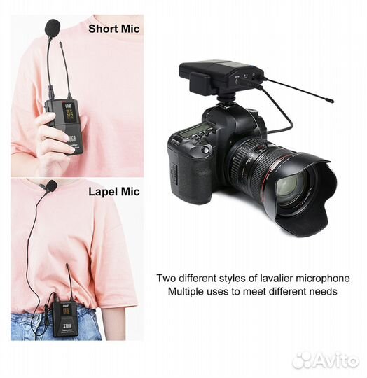 Петличный радиомикрофон xtuga CM7 + кейс до 50м