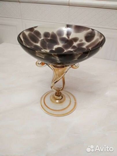 Ваза/конфетница, цветное стекло