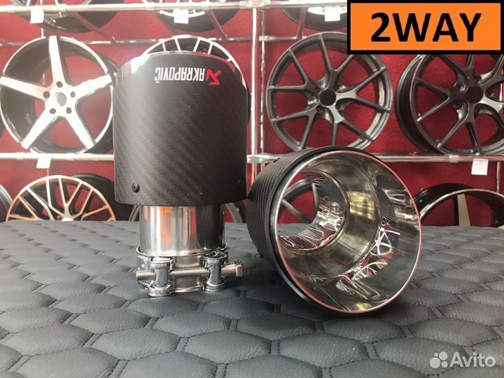 Насадка на глушитель Akrapovic style с карбоном 63