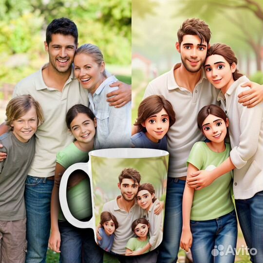 Кружка с вашим фото арт мульт портрет подарок