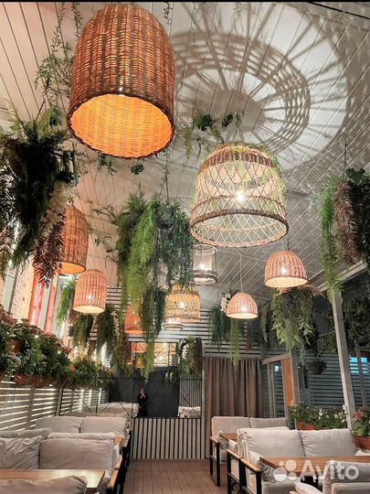 Плетеный светильник абажур