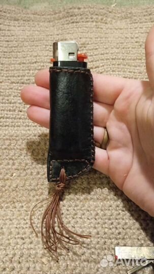 Чехол из нат. кожи на зажигалку, ручная работа)