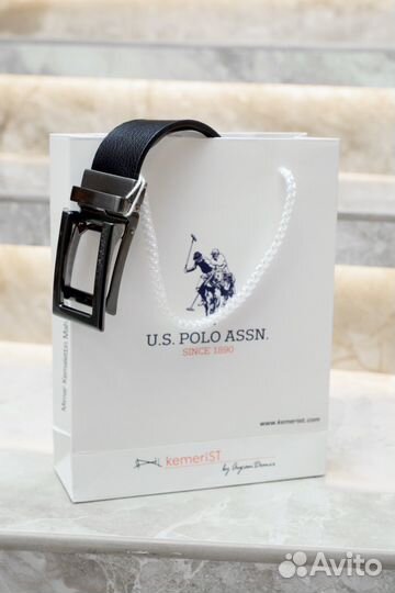 Мужской кожаный ремень polo