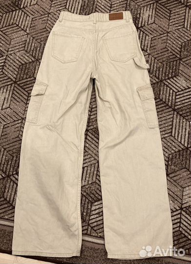 Джинсы карго бежевые