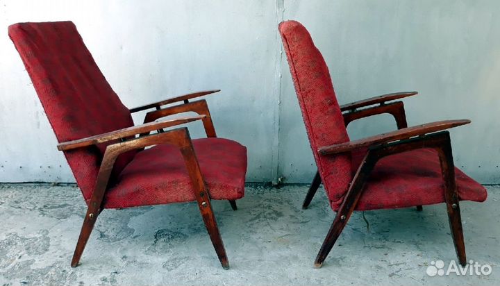 Винтажное удобное кресло 2 шт, Mid-century