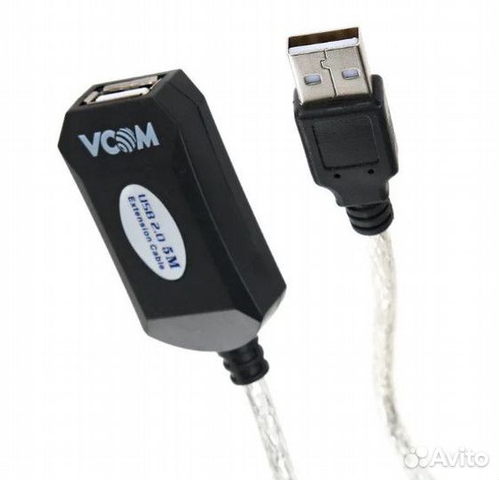 Удлинитель USB 2.0 активный vcom 5 метров
