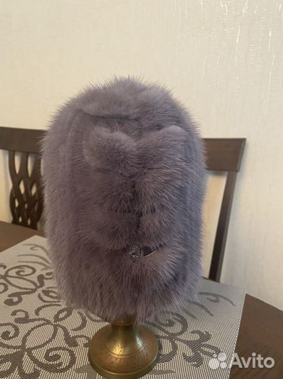 Шапка норковая вязаная