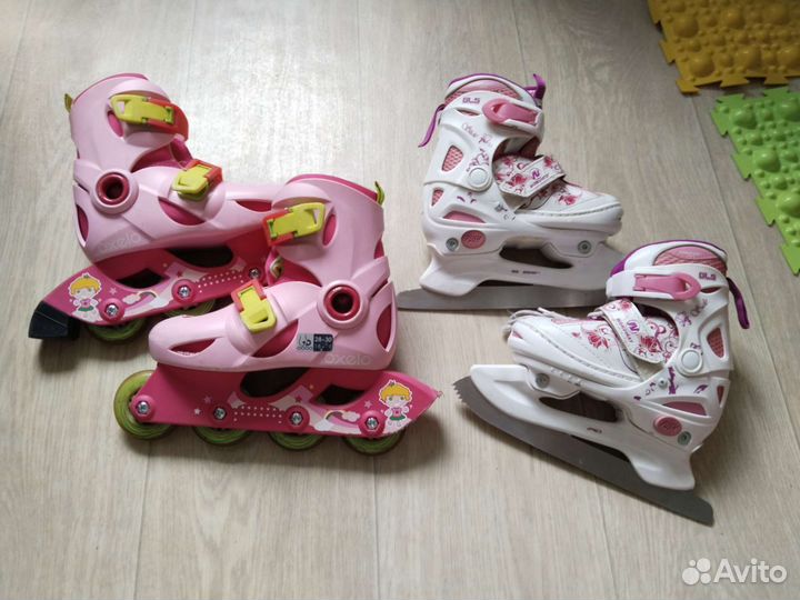 Роликовые коньки+коньки 28-30разм