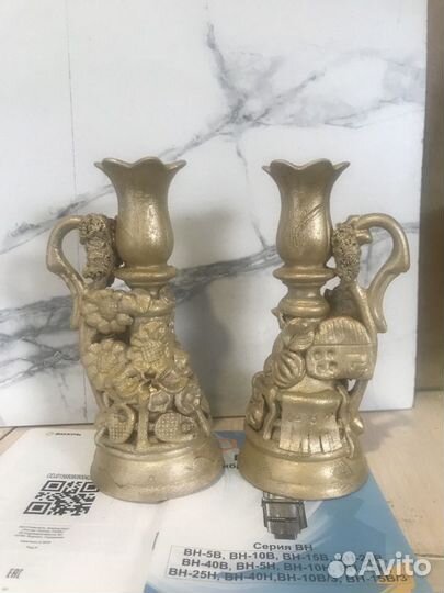 Подсвечники - под бронзу, цена за 2 шт