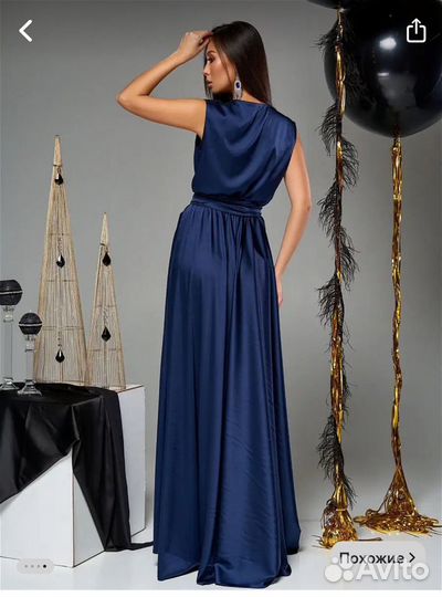 Вечернее платье синее 44