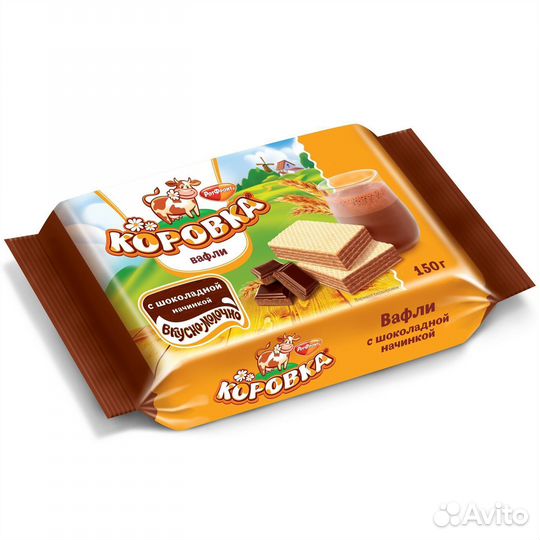 Вафли Коровка Шоколадная начинка ротфронт 150г
