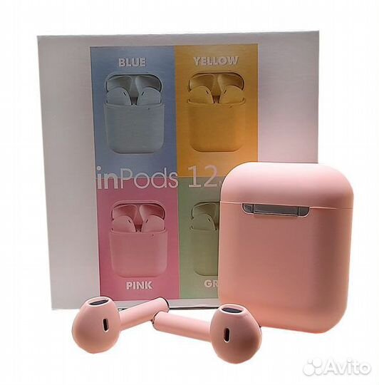 AirPods i12-tws Сенсорные Bluetooth наушники Розов