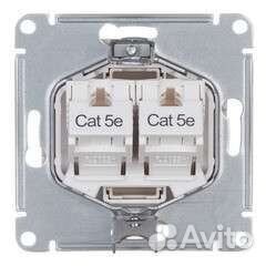 Двойная розетка RJ-45 компьютерная встраиваемая