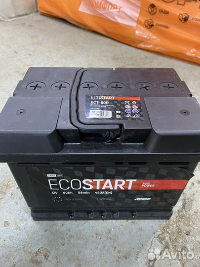 Аккумулятор ecostart 60 обратный новый