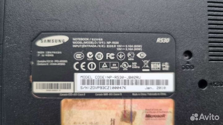 Ноутбук Samsung NP-R530 i3 4Gb 128Gb SSD HD