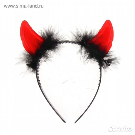 Карнавальный ободок «Черт» с пухом