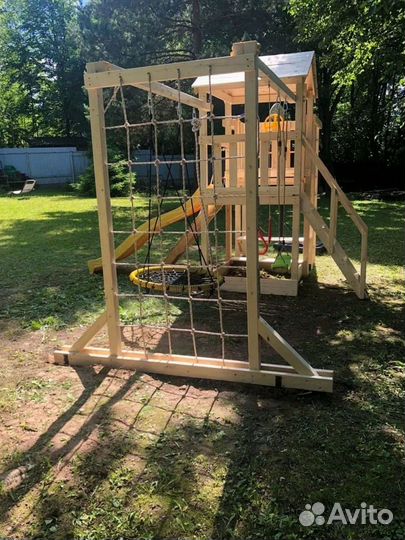 Детский игровой комплекс качели песочница