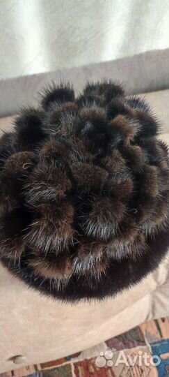 Шапка норковая женская черная