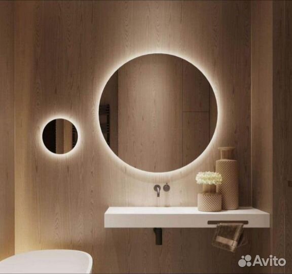 Зеркало с подсветкой в ванную круглое Sunshine