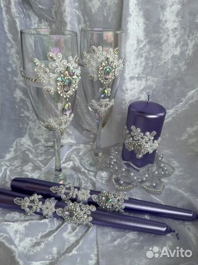 Свадебный набор, бокалы, очаг