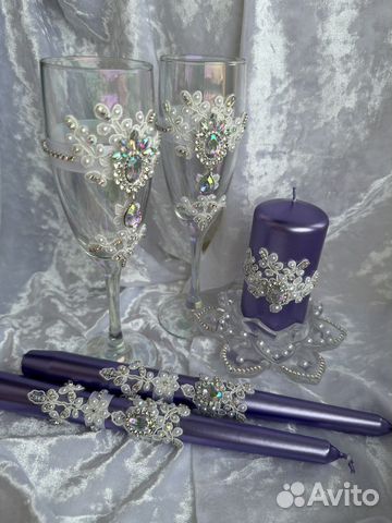 Свадебный набор, бокалы, очаг