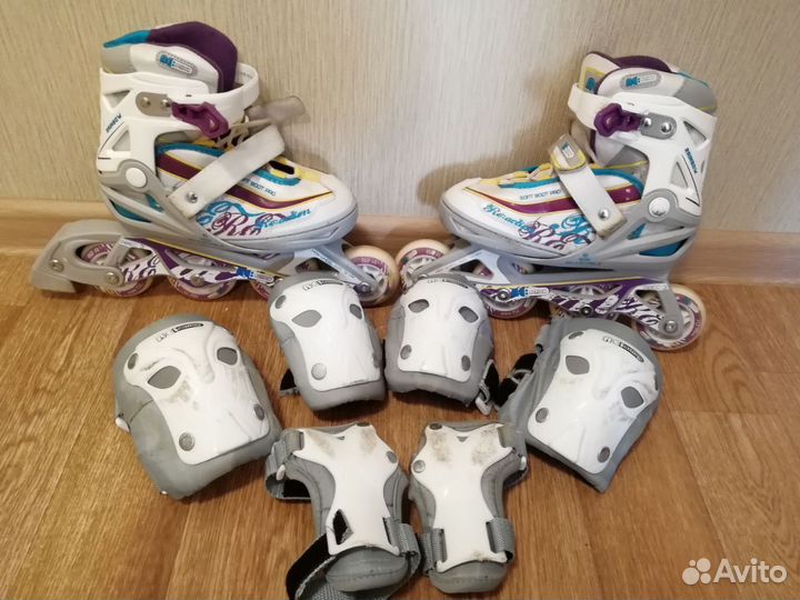 Детские ролики и защита от 31-36 размера