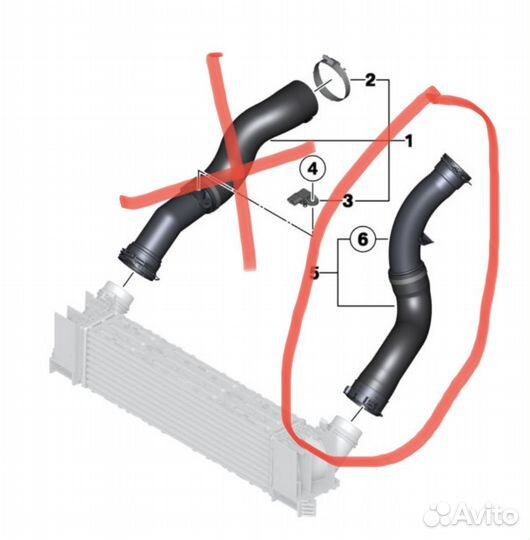 Патрубок интеркуллера n13 BMW F20 F30