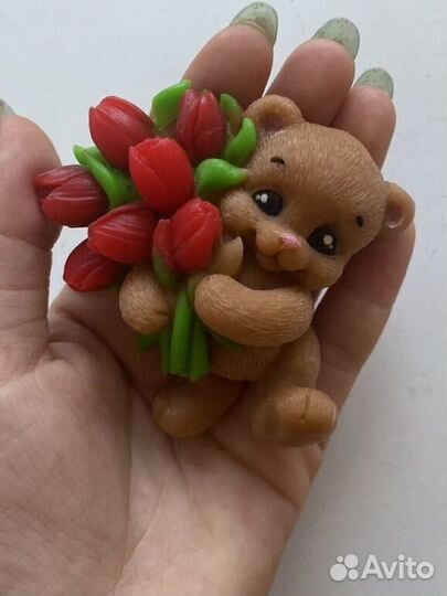 Мыло ручной работы мишка, подарок на 8 марта