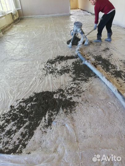 Стяжка пола, демонтаж,монтаж напольного покрытия