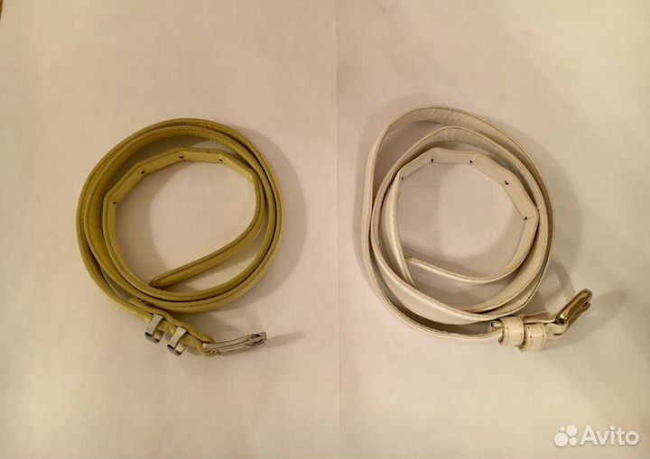 Ремень женский желтый и белый