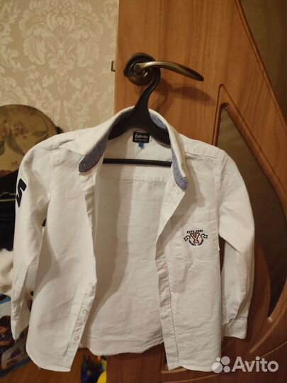 Рубашка белая для мальчика 122