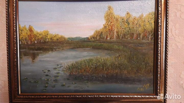 Картина маслом Осень Сентябрь