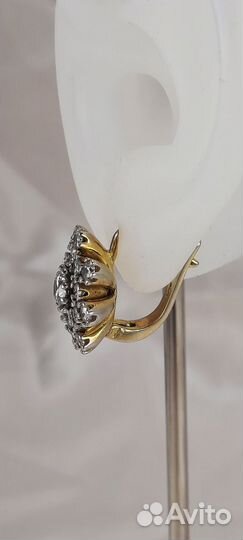 Серьги с фианитами (в), серебро 925 пробы