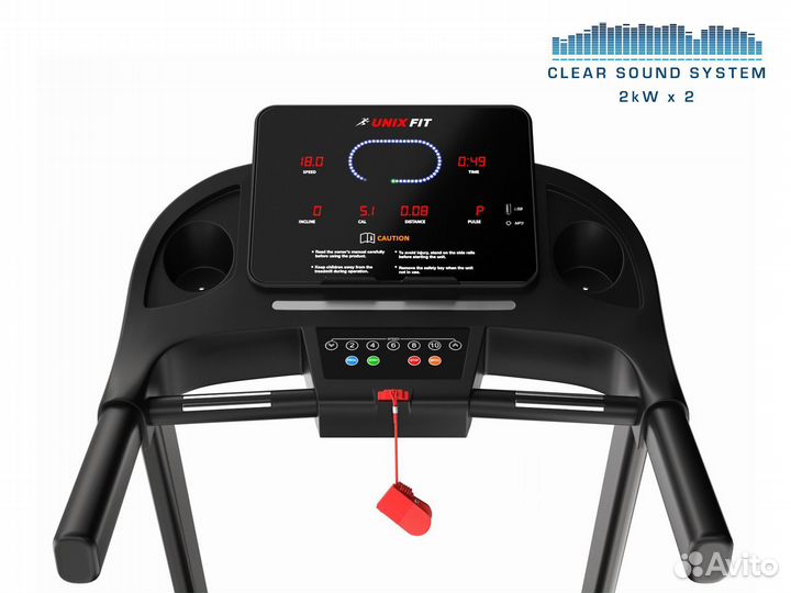 Беговая дорожка Unixfit ST-630R Black + коврик