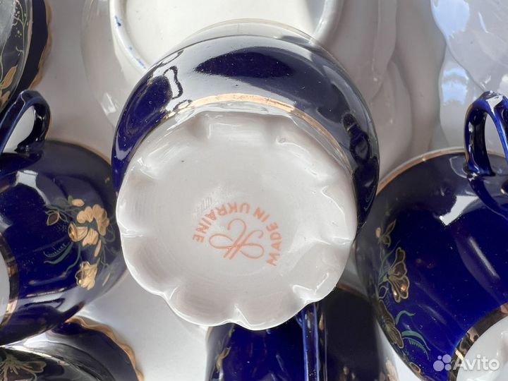 Кофейный сервиз кобальт СССР Полонное