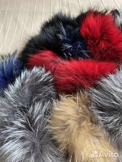 Помпоны из натурального меха