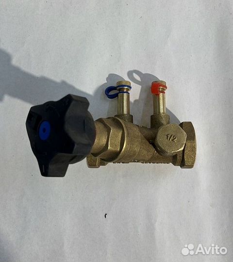 Клапан балансировочный латунный DN 40 PN 16 наклонный Kv 20,81 м3/ч муфта-муфта, с измерительными ни