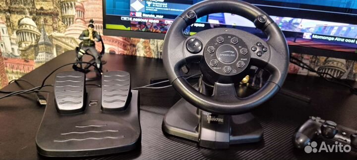 Игровой руль с педалями speedlink