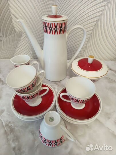 Фарфоровая посуда СССР сервиз чайный лфз