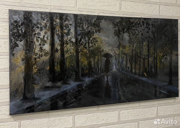 Картина маслом на холсте 80:40, дорога