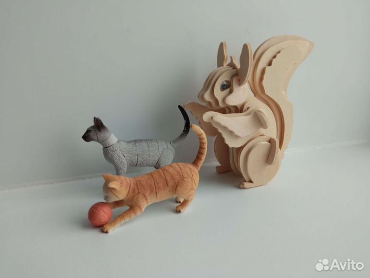 3 D пазлы пакетом: белка и кошки