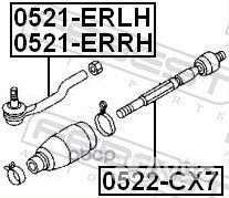 Наконечник рулевой левый (mazda cx-7 er 2006)