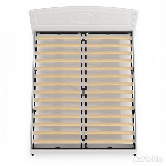 Двуспальная кровать Валенсия 1600 с ортопедическим основанием, цвет белый шагрень