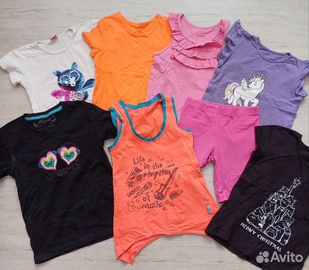 Футболки пакетом 122 128 для девочки