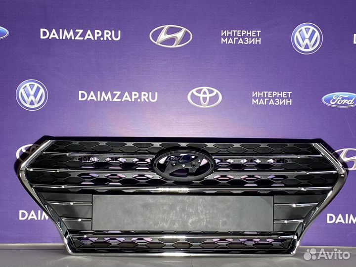 Решетка радиатора Хендай Солярис 2017 Хром