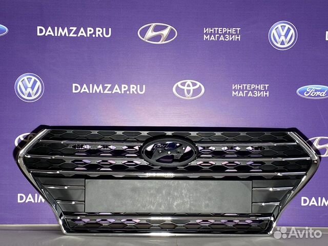 Решетка радиатора Хендай Солярис 2017 Хром