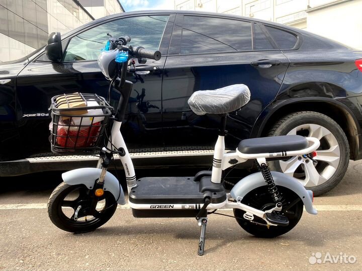 Электроскутер green серый, 500W, 45 км/ч