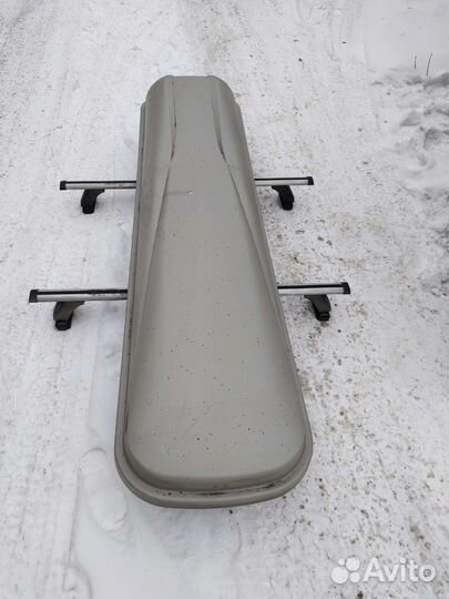 Бокс на крышу Inno с рейлингами багажник Lux