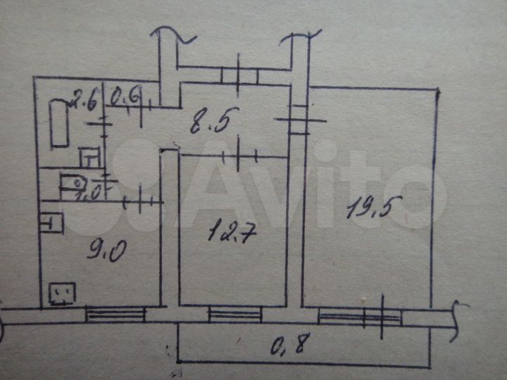 2-к. квартира, 54 м², 5/5 эт.